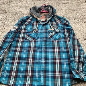 Blue Plaid Long Sleeve Shirt